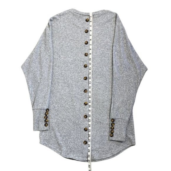 SHEIN pullover knit tunic with button detail and curved hem. Women's size M - Picture 8 of 8